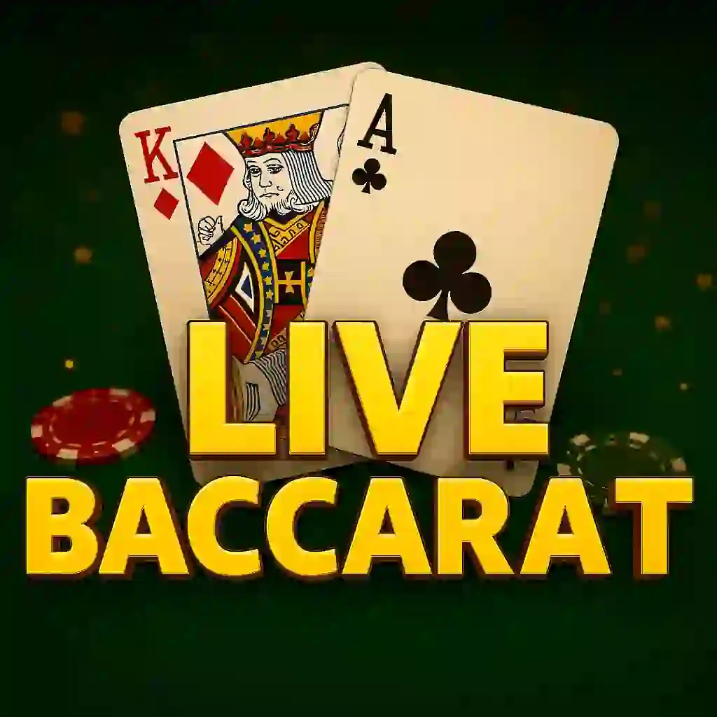 Live Baccarat slot logo by Evolution at Wild Robin Casino